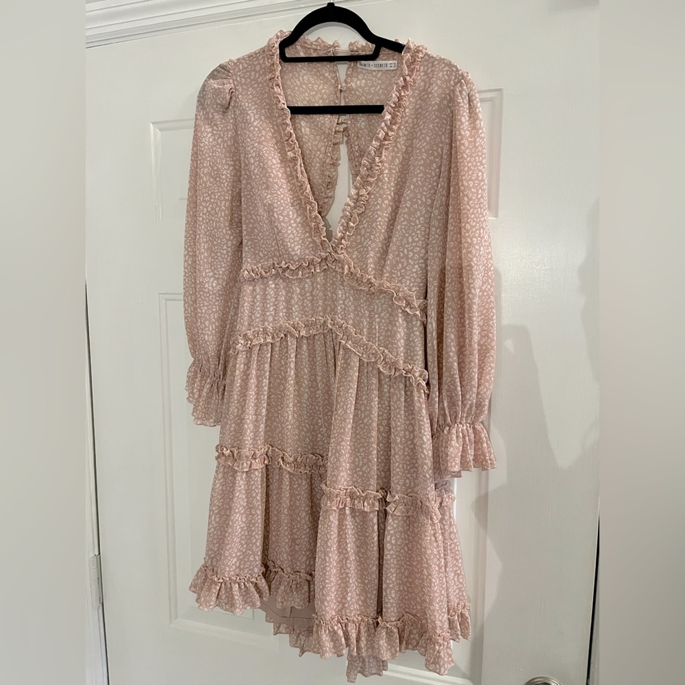 Blush Cheetah Print Dress Long Sleeve